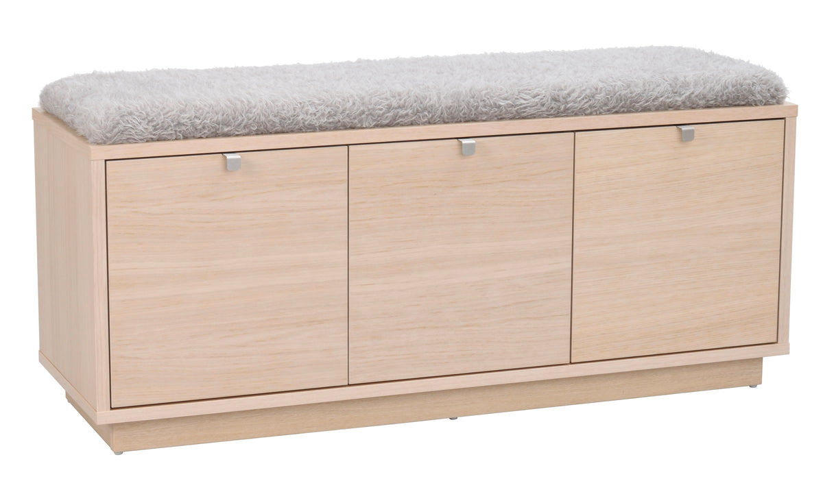 CONFETTI 3 Drawer Bench – Whitewash oak / grey sheep look – 3