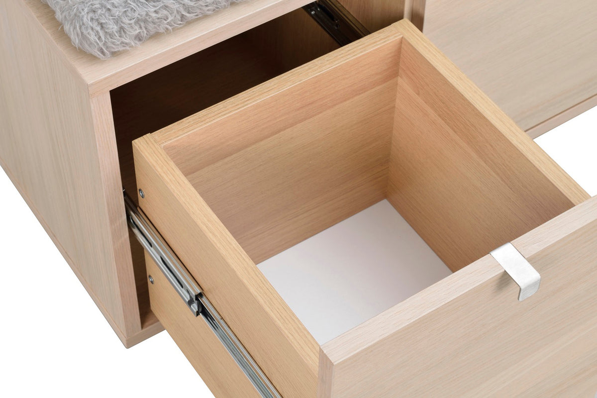 CONFETTI 3 Drawer Bench – Whitewash oak / grey sheep look – 5