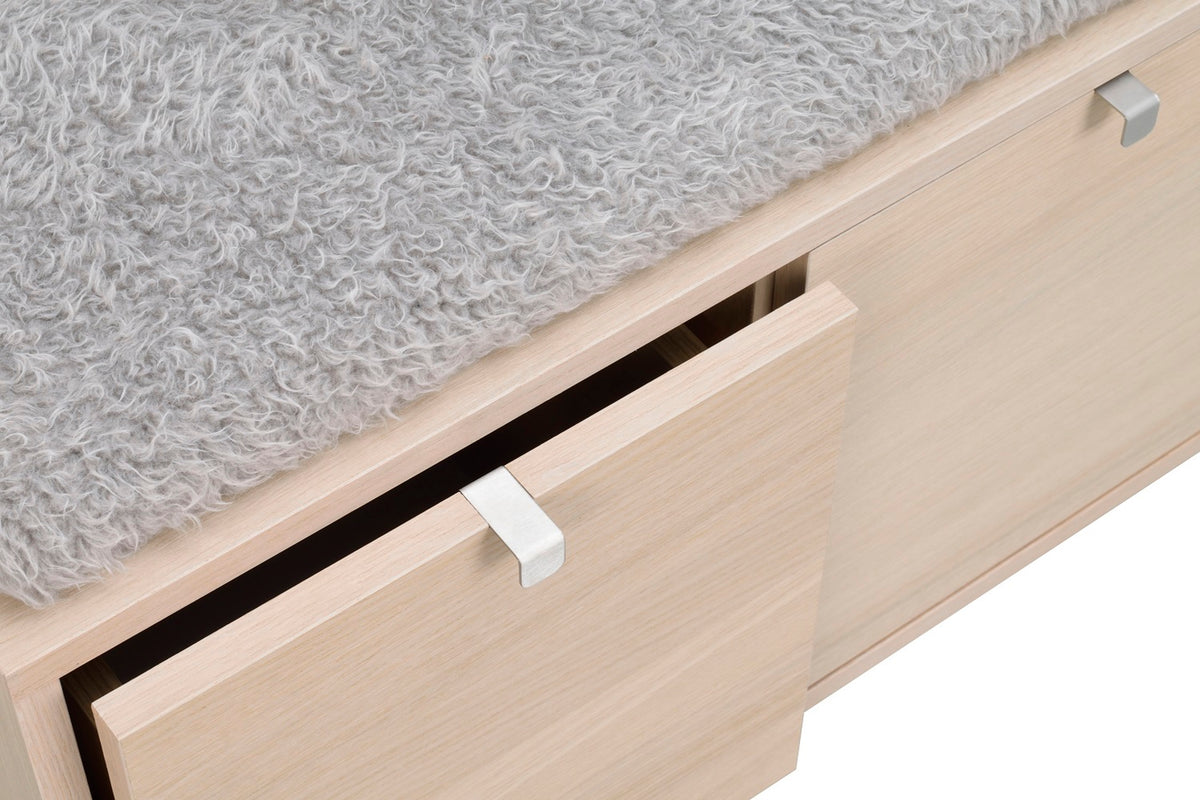 CONFETTI 3 Drawer Bench – Whitewash oak / grey sheep look – 6