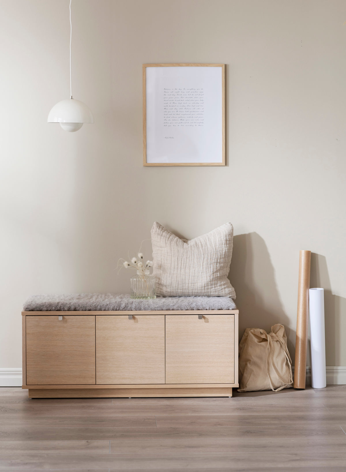 CONFETTI 3 Drawer Bench – Whitewash oak / grey sheep look – 2