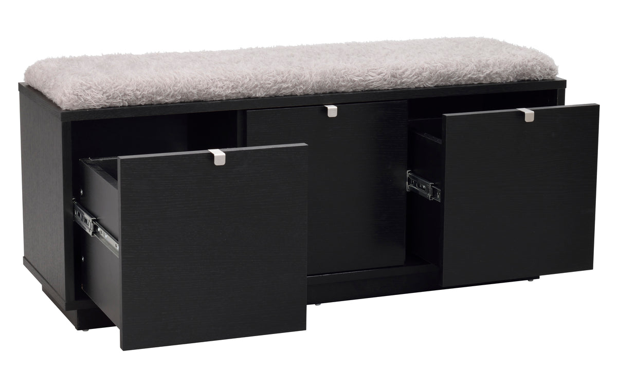 CONFETTI 3 Drawer Bench – Black stained Oak / grey sheep look – 5
