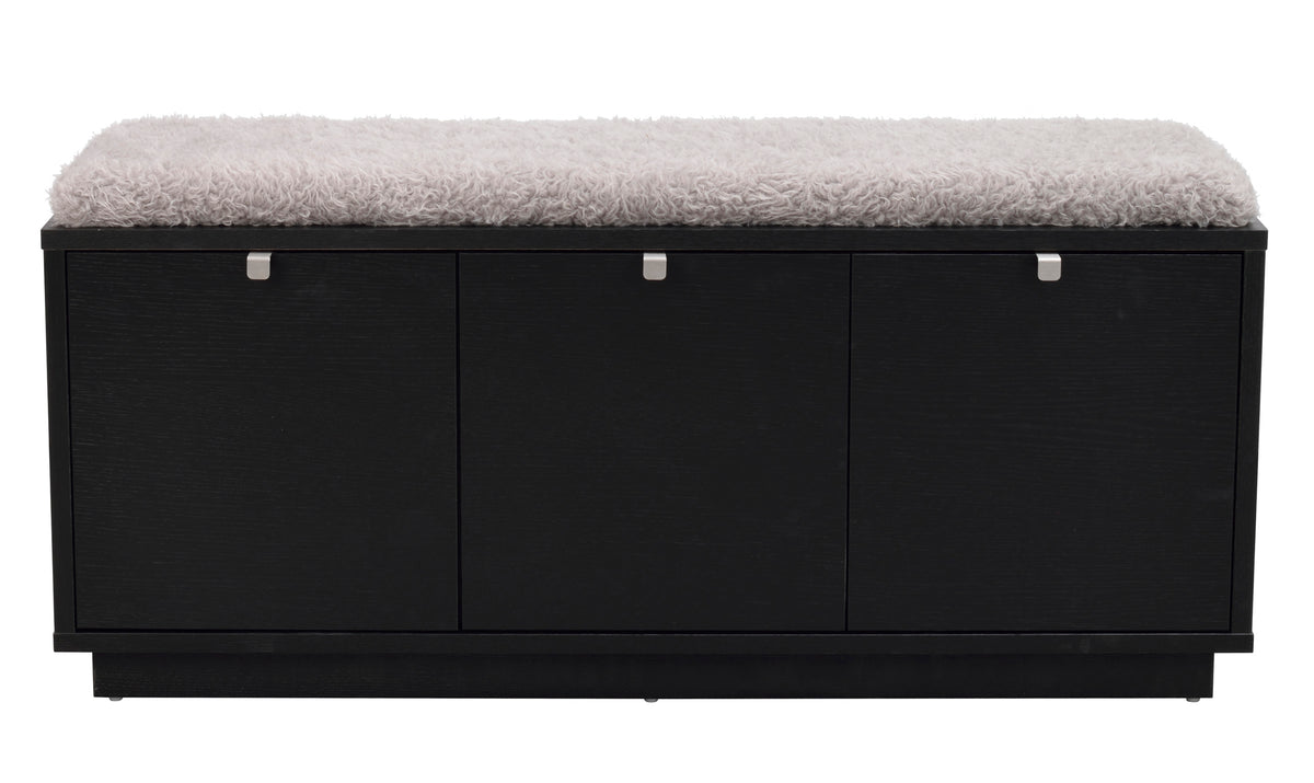 CONFETTI 3 Drawer Bench – Black stained Oak / grey sheep look – 1