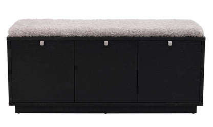 CONFETTI 3 Drawer Bench – Black stained Oak / grey sheep look – 1