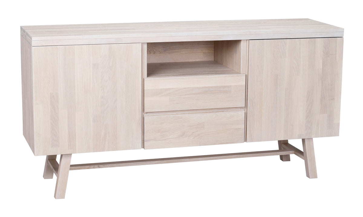 BROOKLYN Sideboard 160CM – Whitewashed – angle