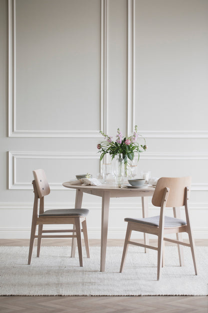 FILIPPA Round Extending Table 120CM/165CM/210CM – Standard Extending Table 120CM/165CM / Whitewashed oak – 6