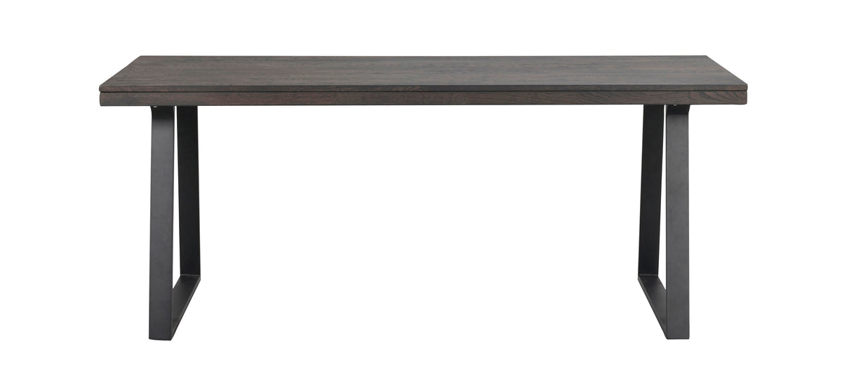 Oak Dining Table with U Legs 170/270 CM – Dark brown oak / Standard table – 170 cm – 1