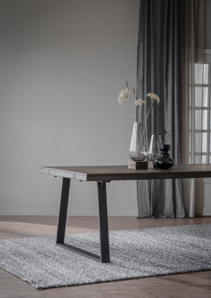 Oak Dining Table with U Legs 170/270 CM – Dark brown oak / Standard table – 170 cm – 2