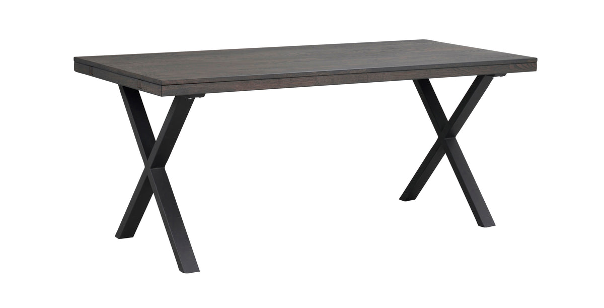 Oak Dining Table with X Legs 170/270 CM – Dark brown oak / 170 CM – 4