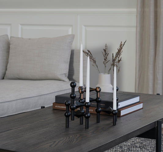 SHELTON Coffee Table 95CM & 145CM – Medium – 145 x 60 cm / brown ash/black metal – 5