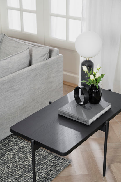 SHELTON Coffee Table 95CM & 145CM – Small – 95 x 50 cm / black oiled ash/black metal – 6