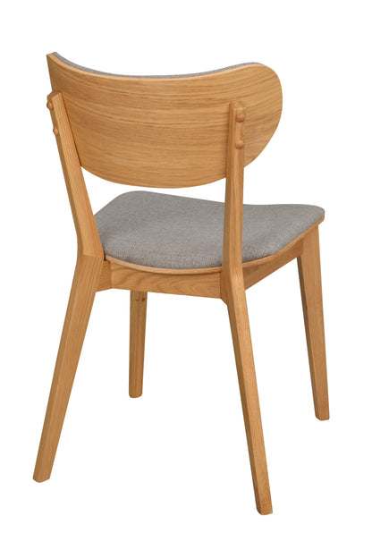 KATO Set of 2 Oak Chairs – lacquered oak/light grey fabric – 7