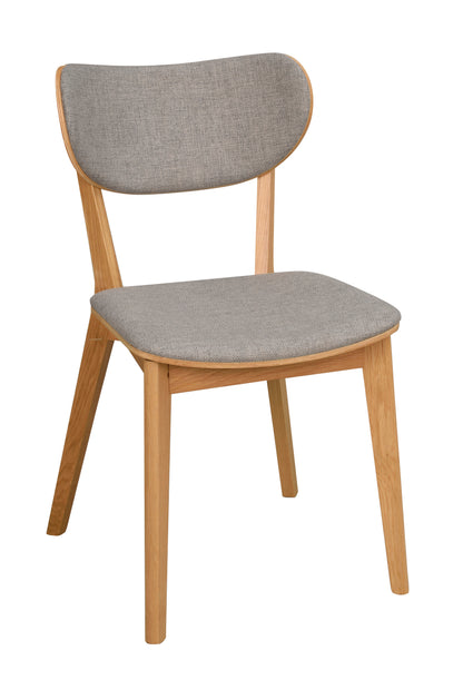 KATO Set of 2 Oak Chairs – lacquered oak/light grey fabric – 5