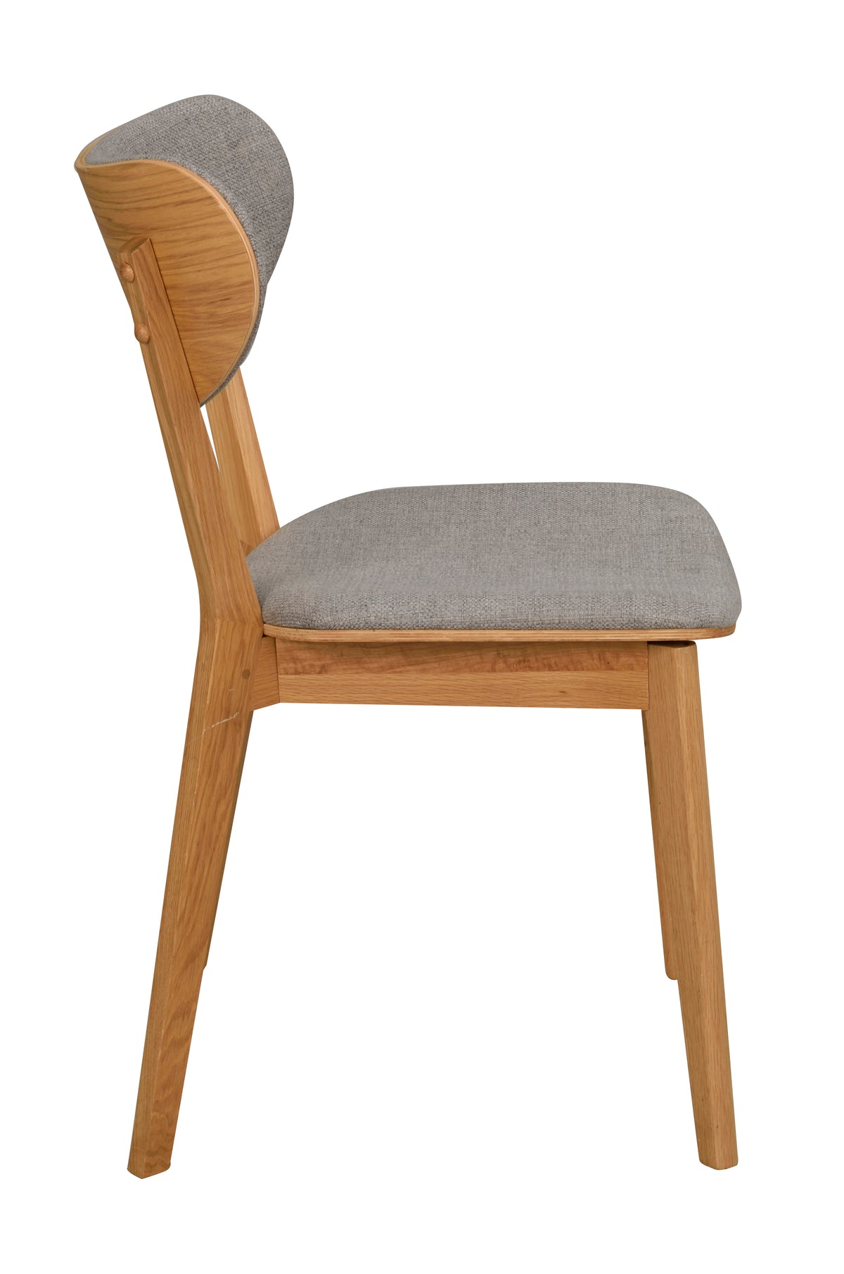 KATO Set of 2 Oak Chairs – lacquered oak/light grey fabric – 6