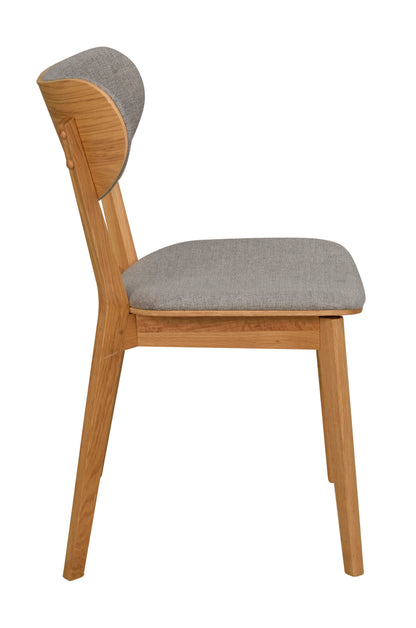 KATO Set of 2 Oak Chairs – lacquered oak/light grey fabric – 6