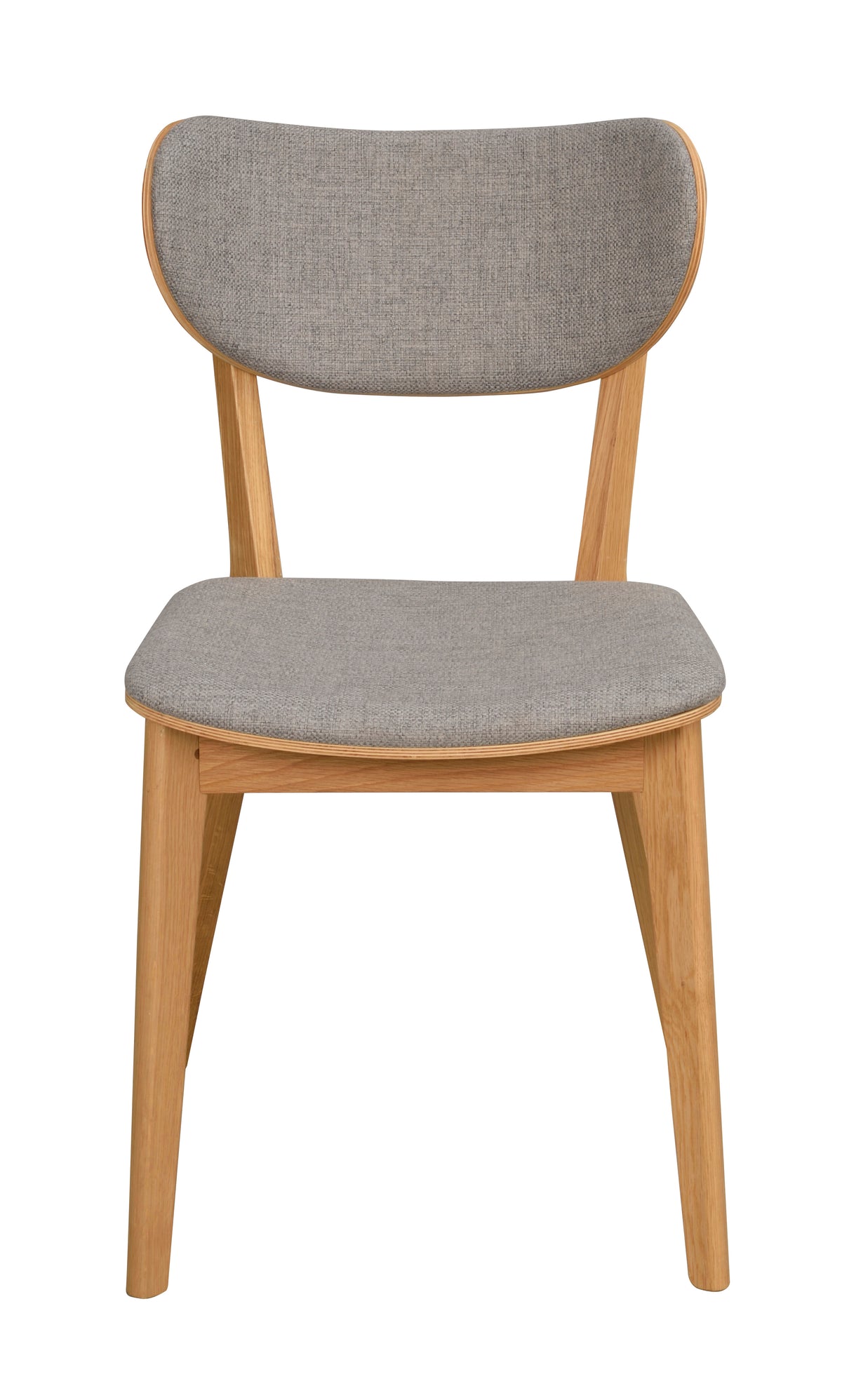 KATO Set of 2 Oak Chairs – lacquered oak/light grey fabric – 1