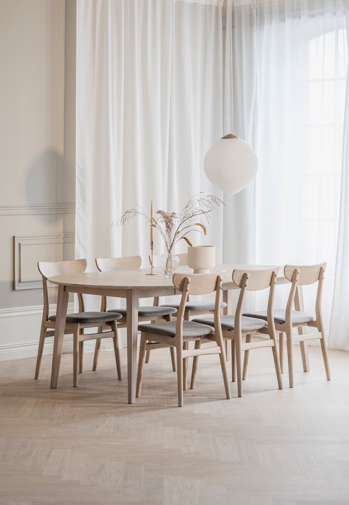 RODHAM Set of 2 Chairs – white wash oak/light grey – 5