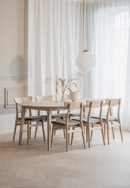 RODHAM Set of 2 Chairs – white wash oak/light grey – 5