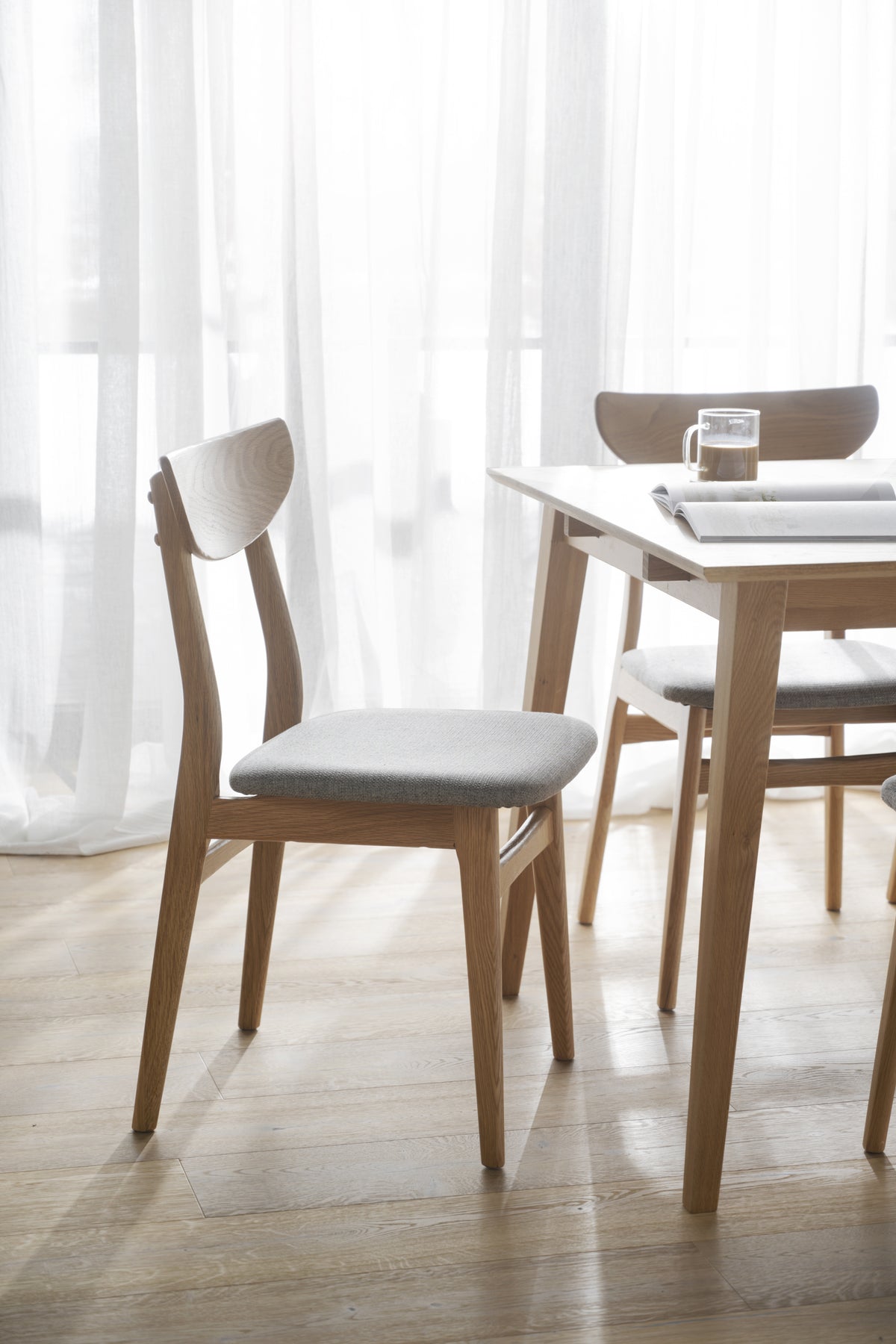 RODHAM Set of 2 Chairs – oak/light grey – 5