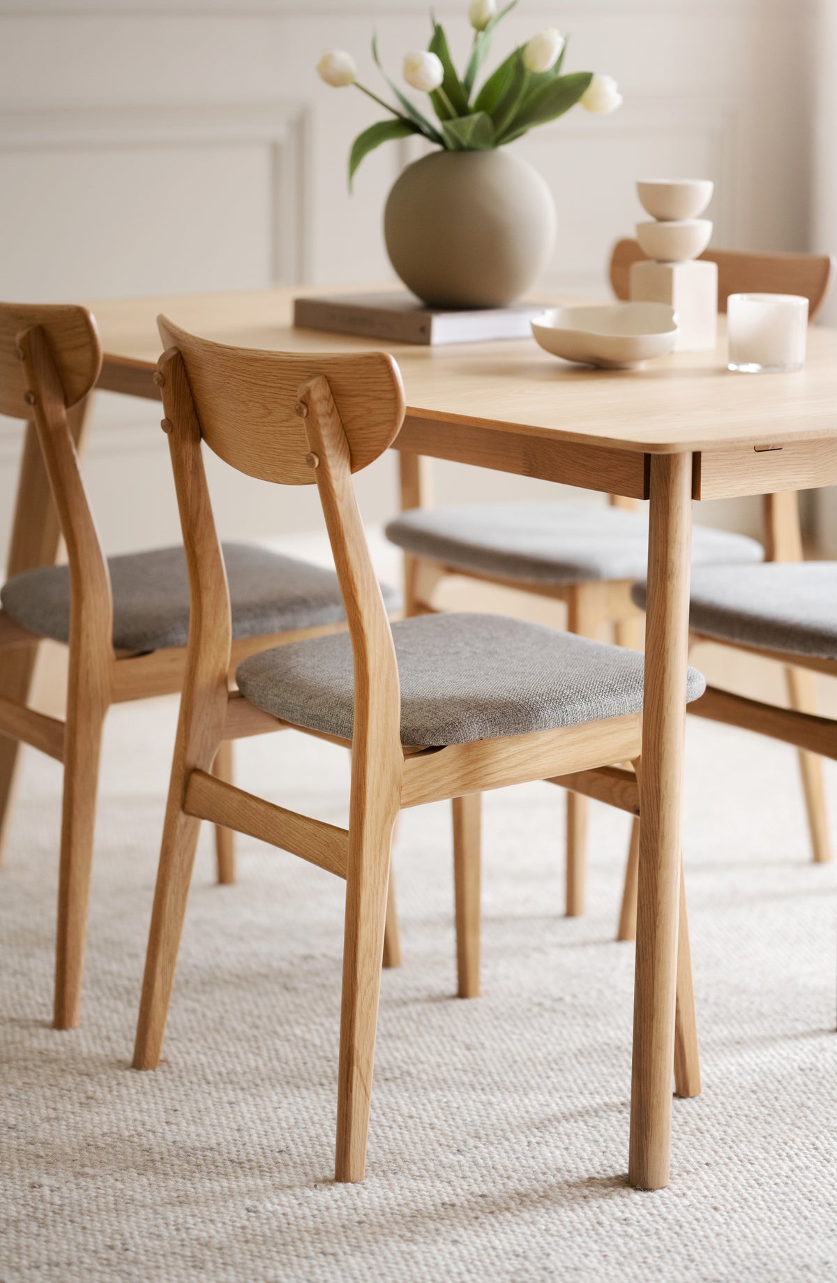 RODHAM Set of 2 Chairs – oak/light grey – 4