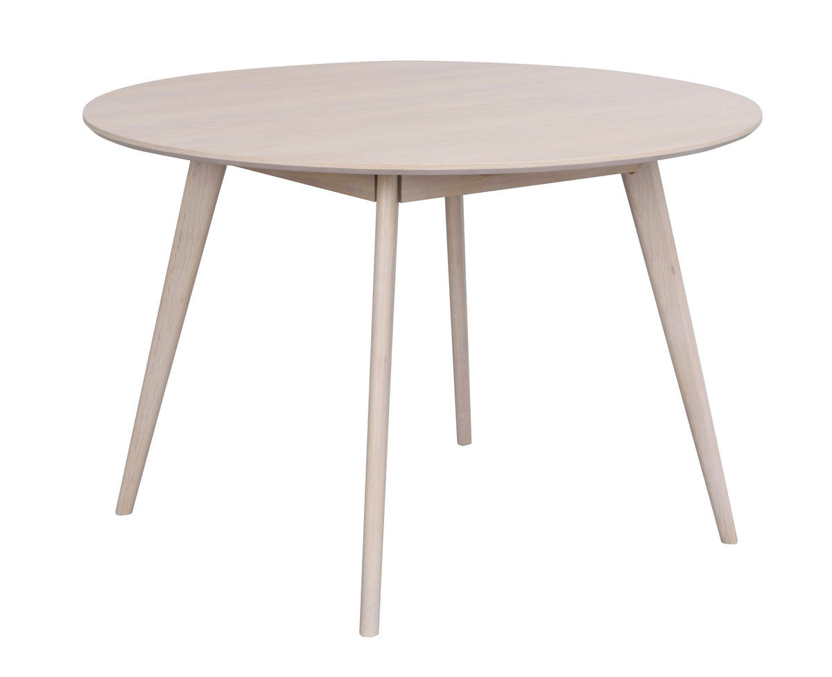 YUMI Round Table 115CM – Whitewashed Oak – 8