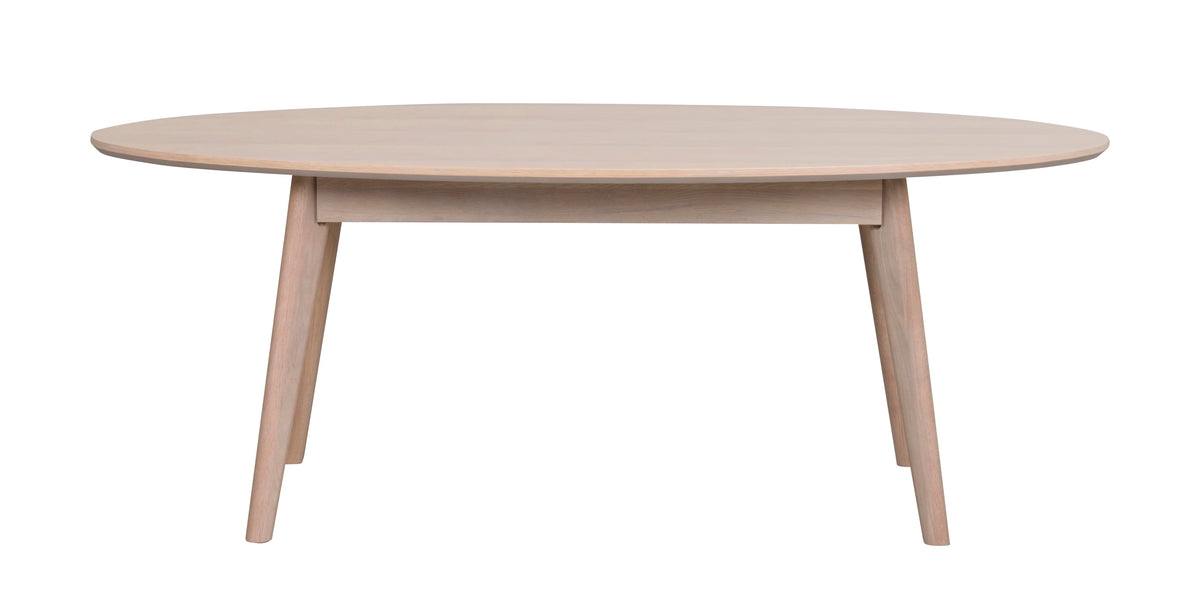 YUMI Oval Coffee Table 130CM – Whitewashed Oak – 1