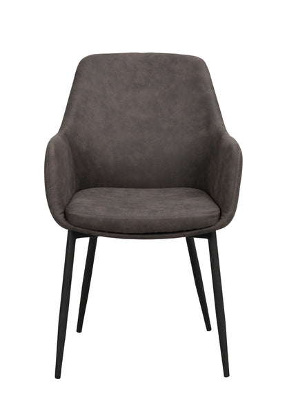 REILY Set of 2 Armchairs – dark grey/black metal legs – 1