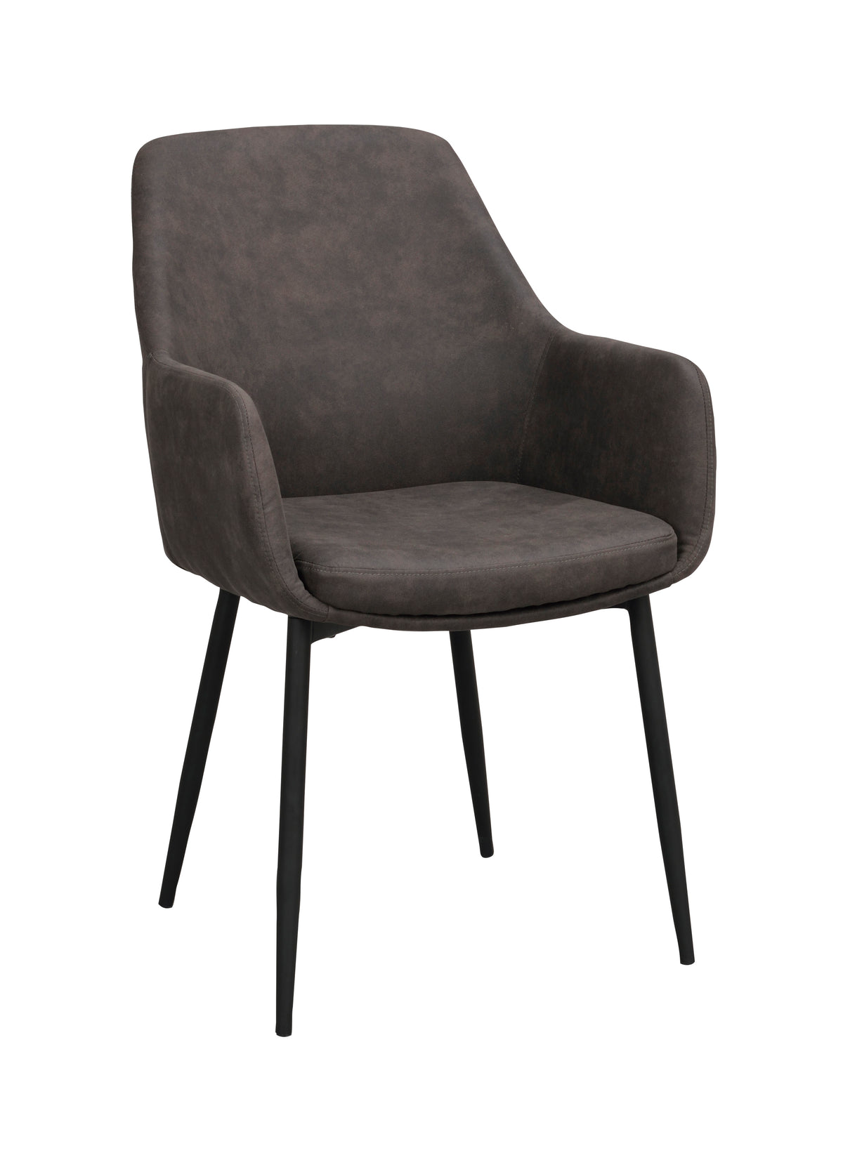 REILY Set of 2 Armchairs – dark grey/black metal legs – 5