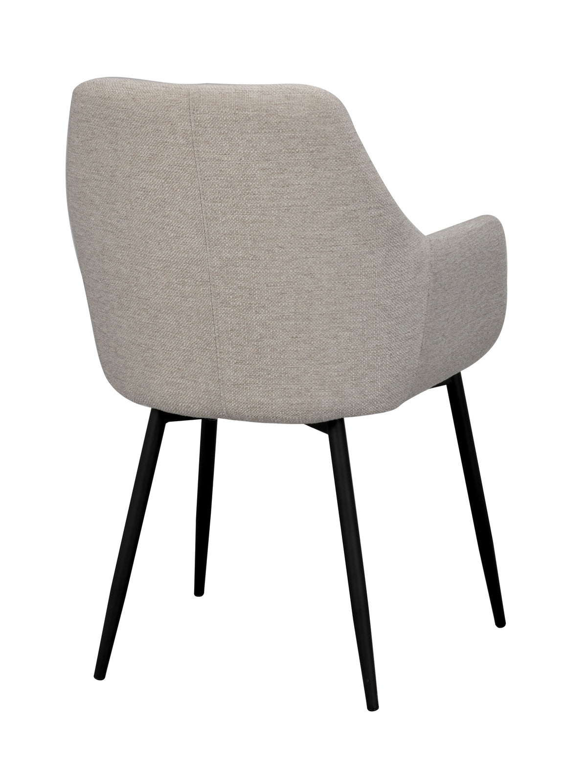 REILY Set of 2 Armchairs – beige fabric/black metal legs – 7