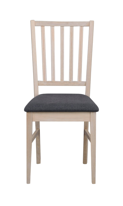 FILIPPA Set of 2 Chairs – Whitewashed/grey fabric – 1
