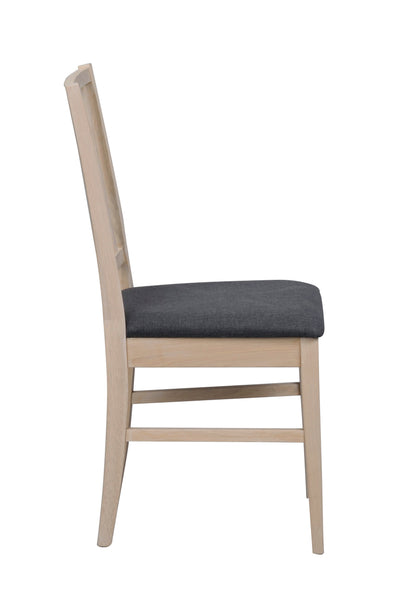 FILIPPA Set of 2 Chairs – Whitewashed/grey fabric – 5