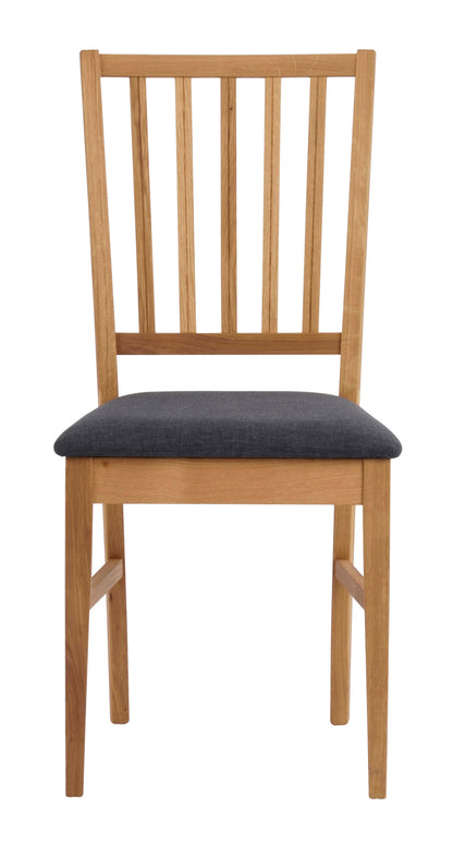 FILIPPA Set of 2 Chairs – Oak/grey fabric – 1