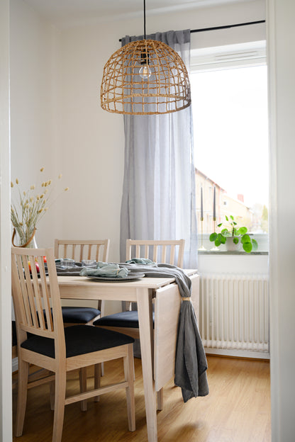 FILIPPA Set of 2 Chairs – Whitewashed/grey fabric – 2