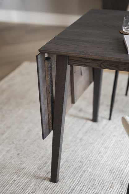 FILIPPA Drop Leaf Table 80CM & 120CM – Dark Brown Oak / Medium 80CM – 4
