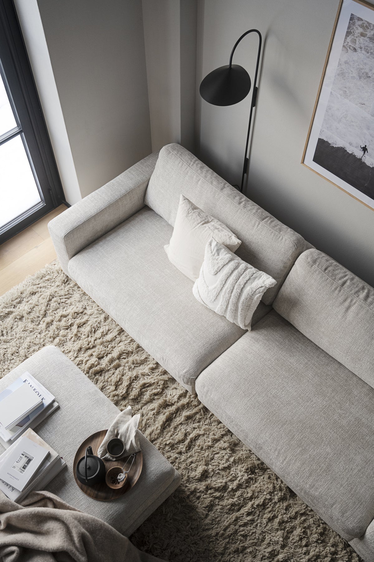 Duncan 3-Seater Sofa – Light Grey – room setting