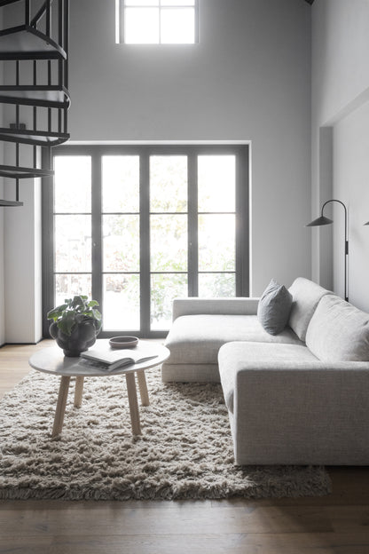 Duncan 3-Seater Sofa with Chaise Longue – Light Grey Left – room setting
