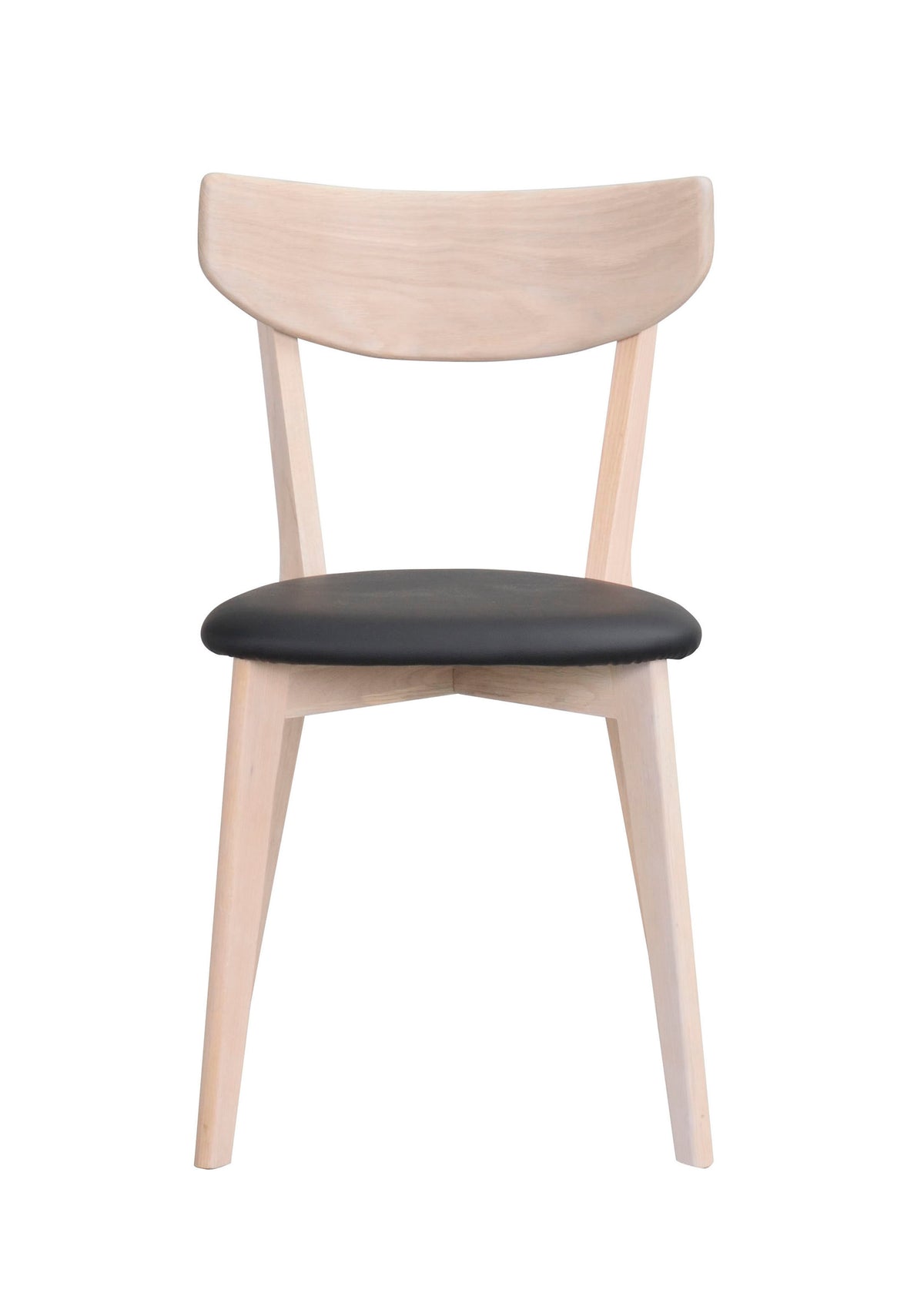 AMI Set of 2 Chairs – whitewashed oak/ black PU seat – 1