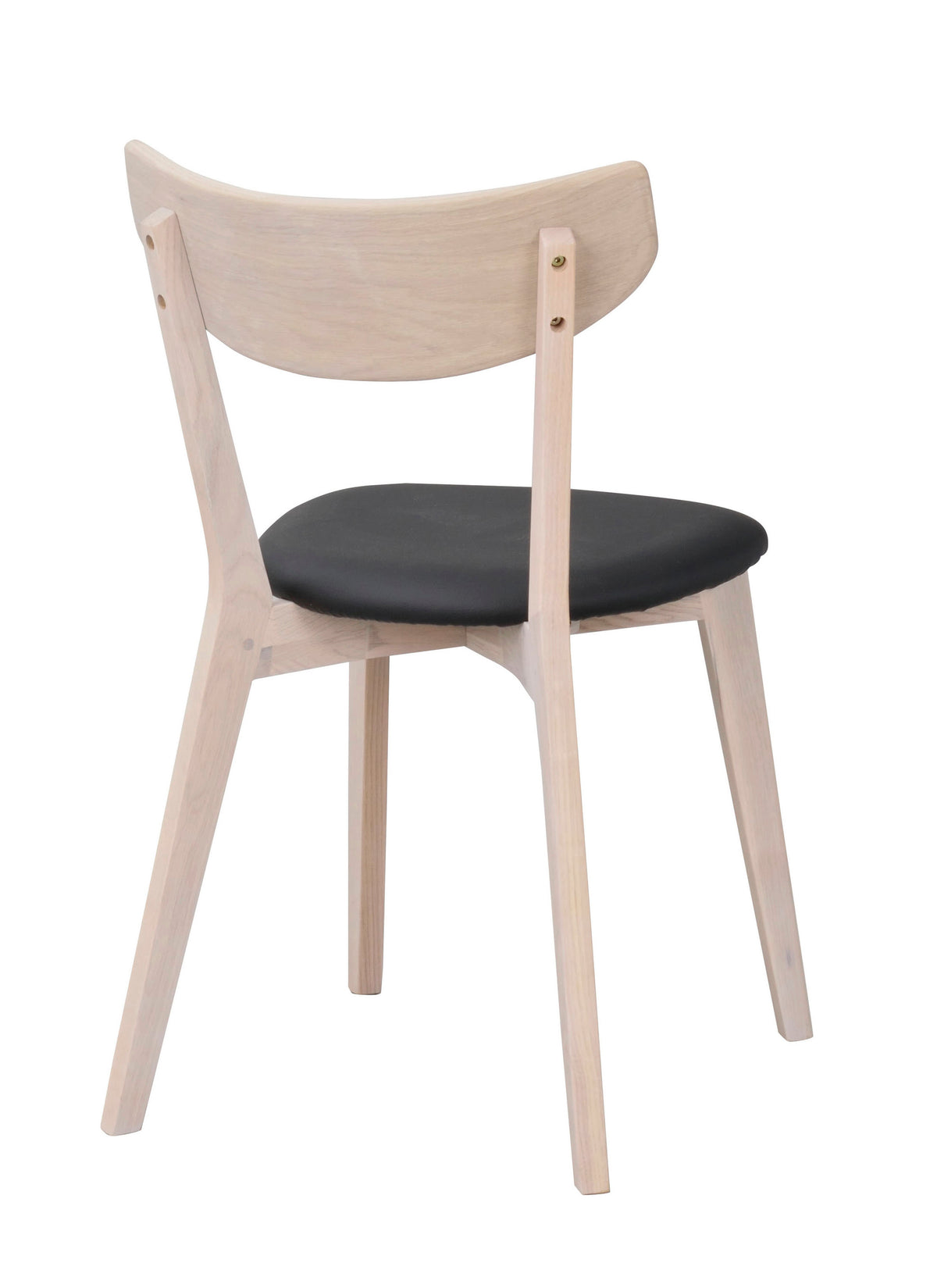 AMI Set of 2 Chairs – whitewashed oak/ black PU seat – 8