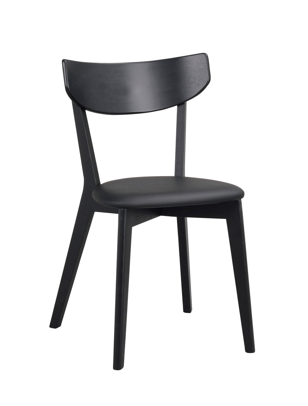 AMI Set of 2 Chairs – black stained oak/ black PU seat – 11
