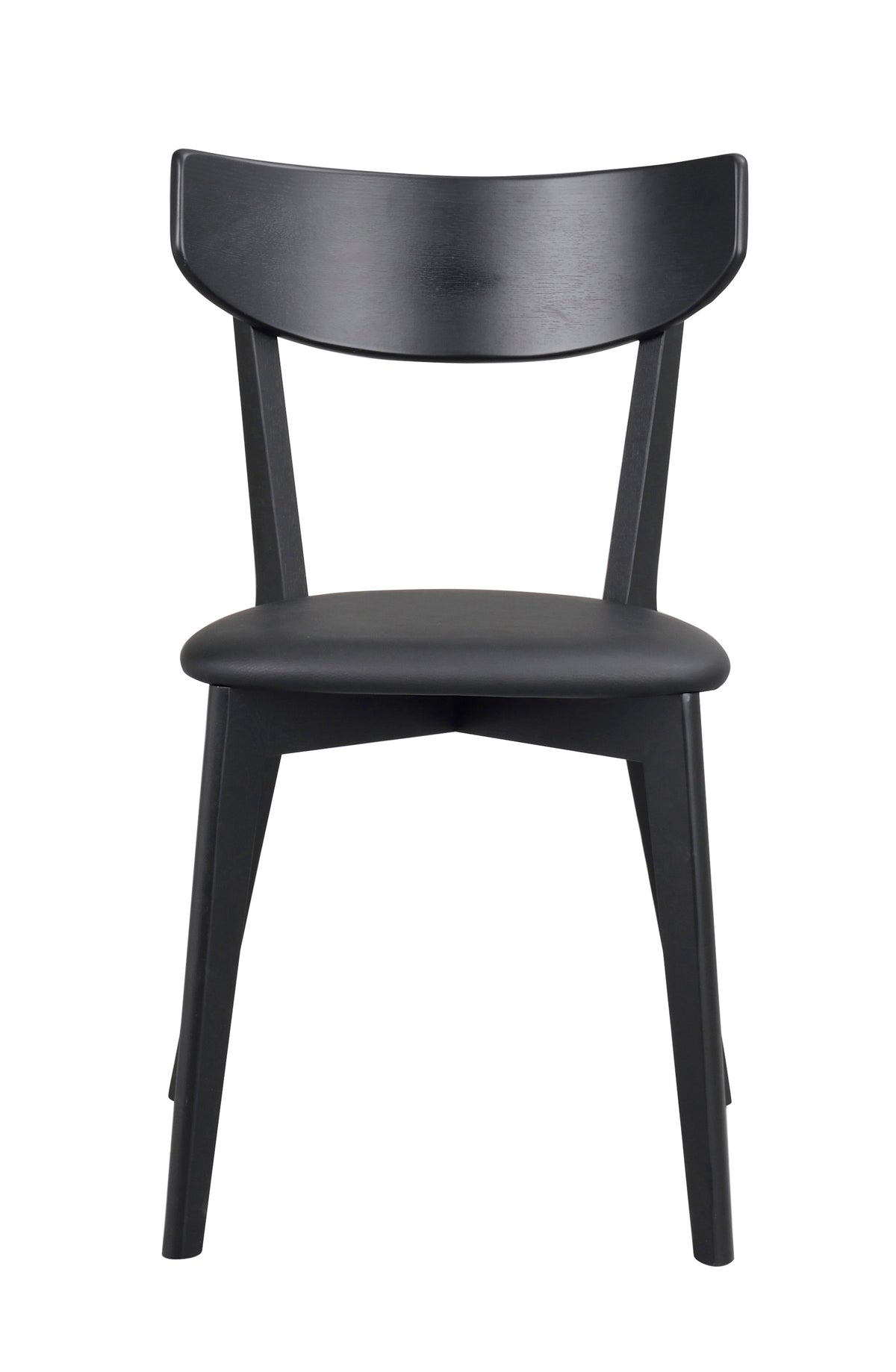 AMI Set of 2 Chairs – black stained oak/ black PU seat – 1
