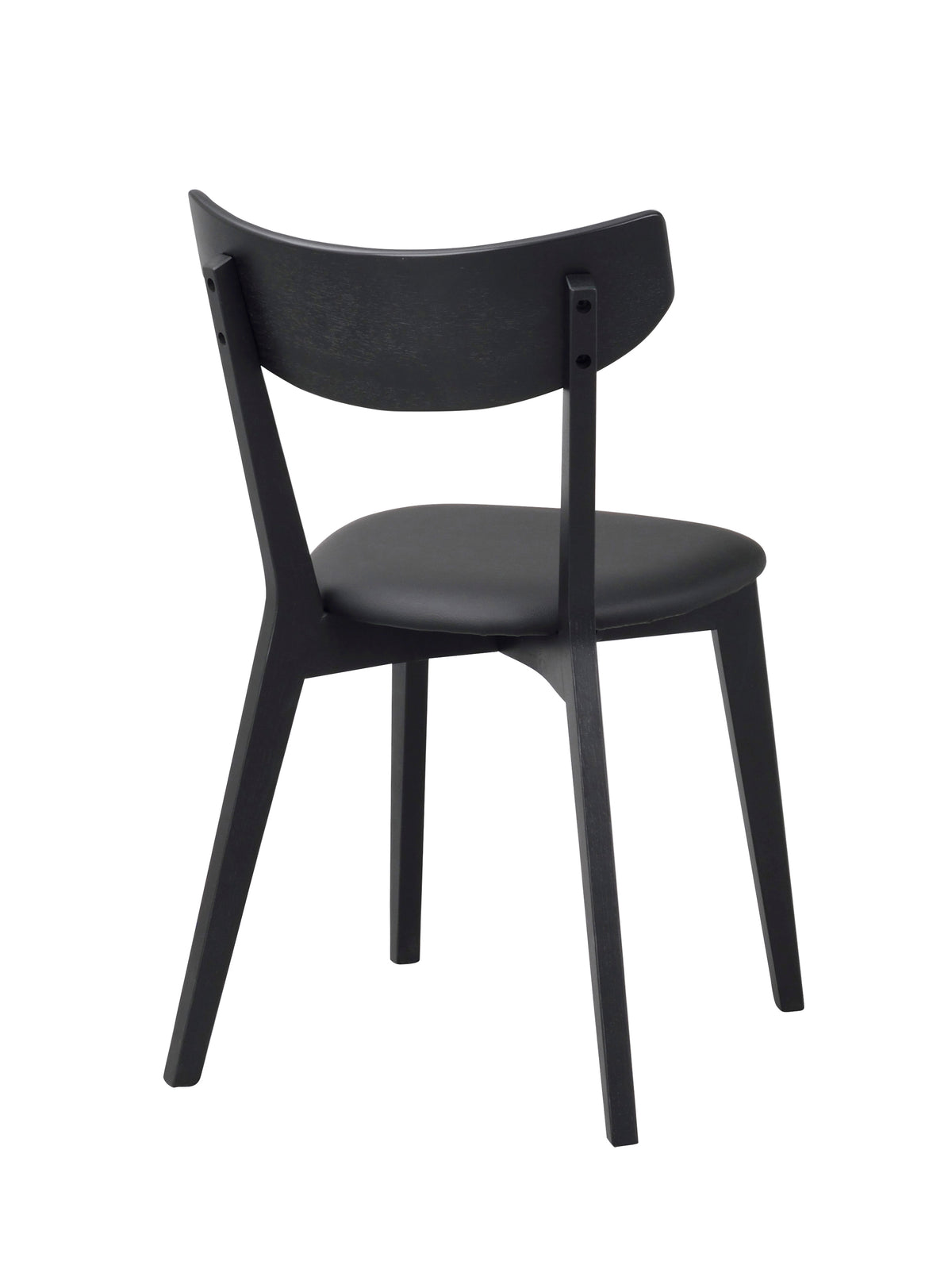 AMI Set of 2 Chairs – black stained oak/ black PU seat – 14