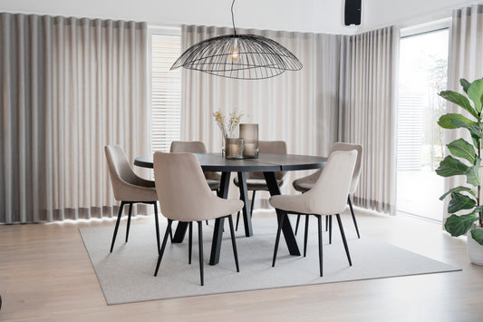 SIERRA Velvet Set of 2 Chairs – Beige Velvet – 6