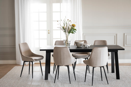 SIERRA Velvet Set of 2 Chairs – Beige Velvet – 3