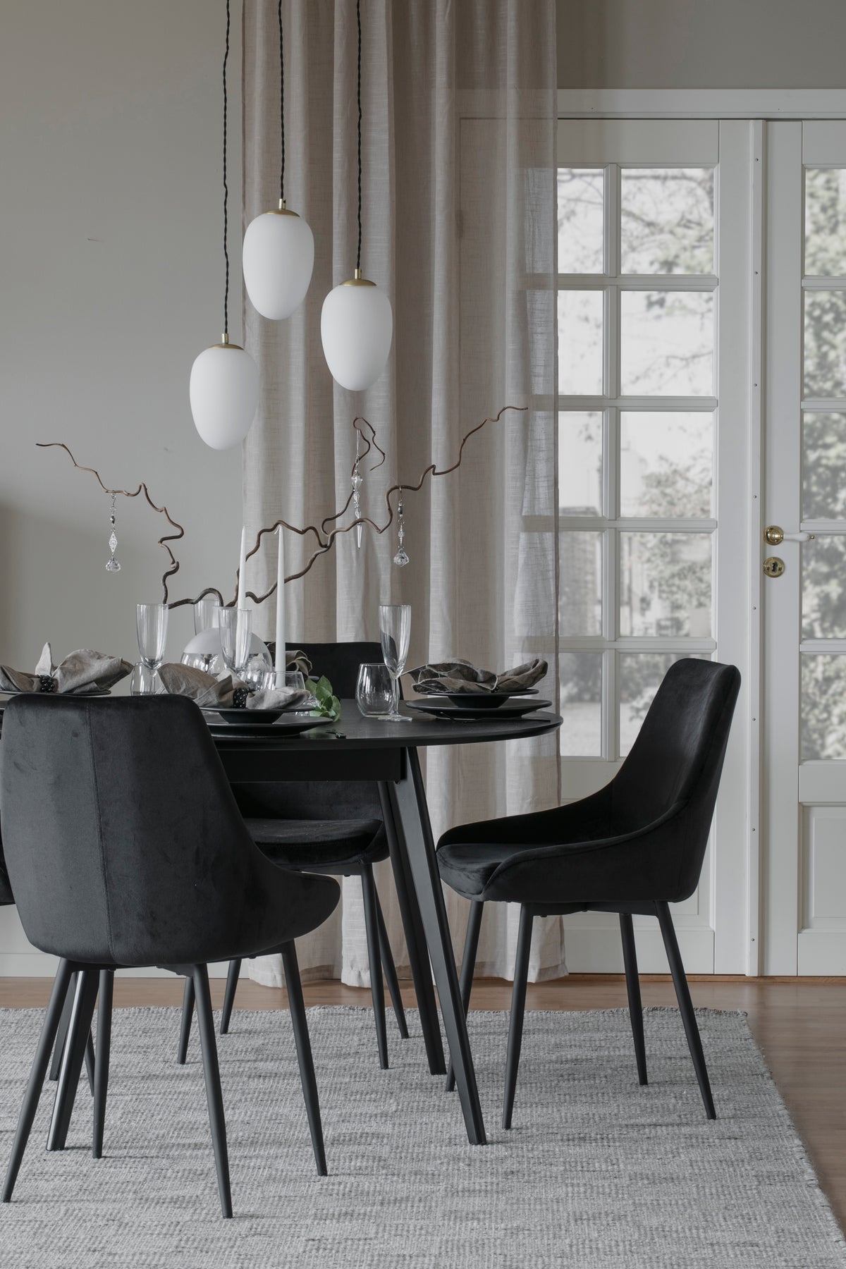 SIERRA Set of 2 Chairs – Dark grey/black – 2