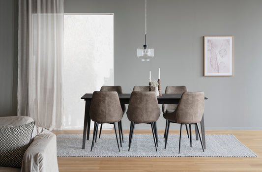 SIERRA Set of 2 Chairs – Beige/black – 3