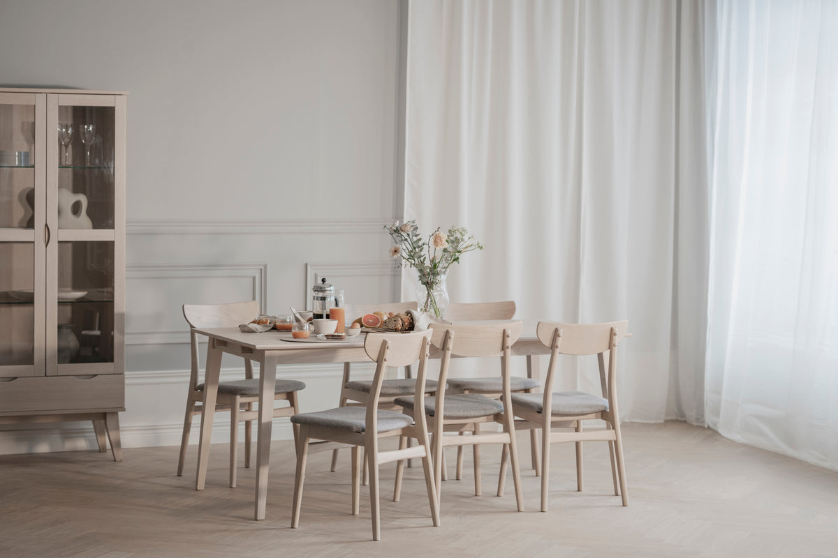 FILIPPA Glass Cabinet with Drawer – Whitewashed Oak – 5