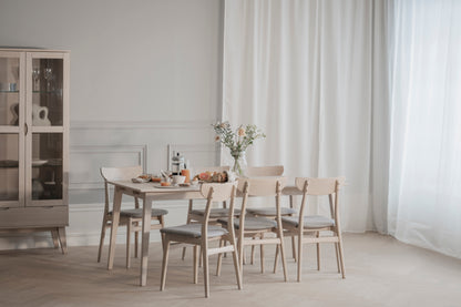 FILIPPA Glass Cabinet with Drawer – Whitewashed Oak – 5