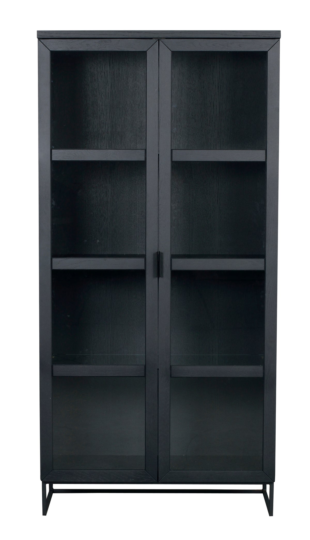 EVERETT HIGH Glass Cabinet – Black Stained Oak – 1