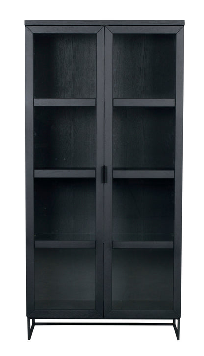 EVERETT HIGH Glass Cabinet – Black Stained Oak – 1