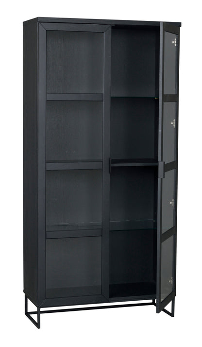 EVERETT HIGH Glass Cabinet – Black Stained Oak – 7
