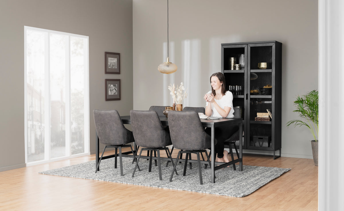 EVERETT HIGH Glass Cabinet – Black Stained Oak – 5